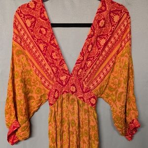 Stunning Orange + Red Maxi Dress